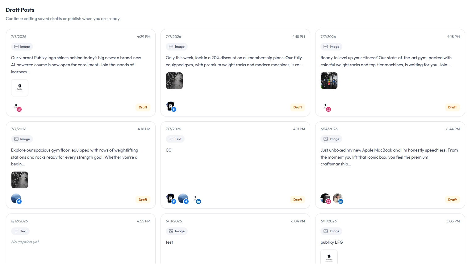 Publixy drafts
